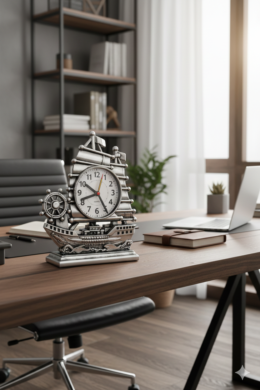 ساعة ومنبه شكل سفينة