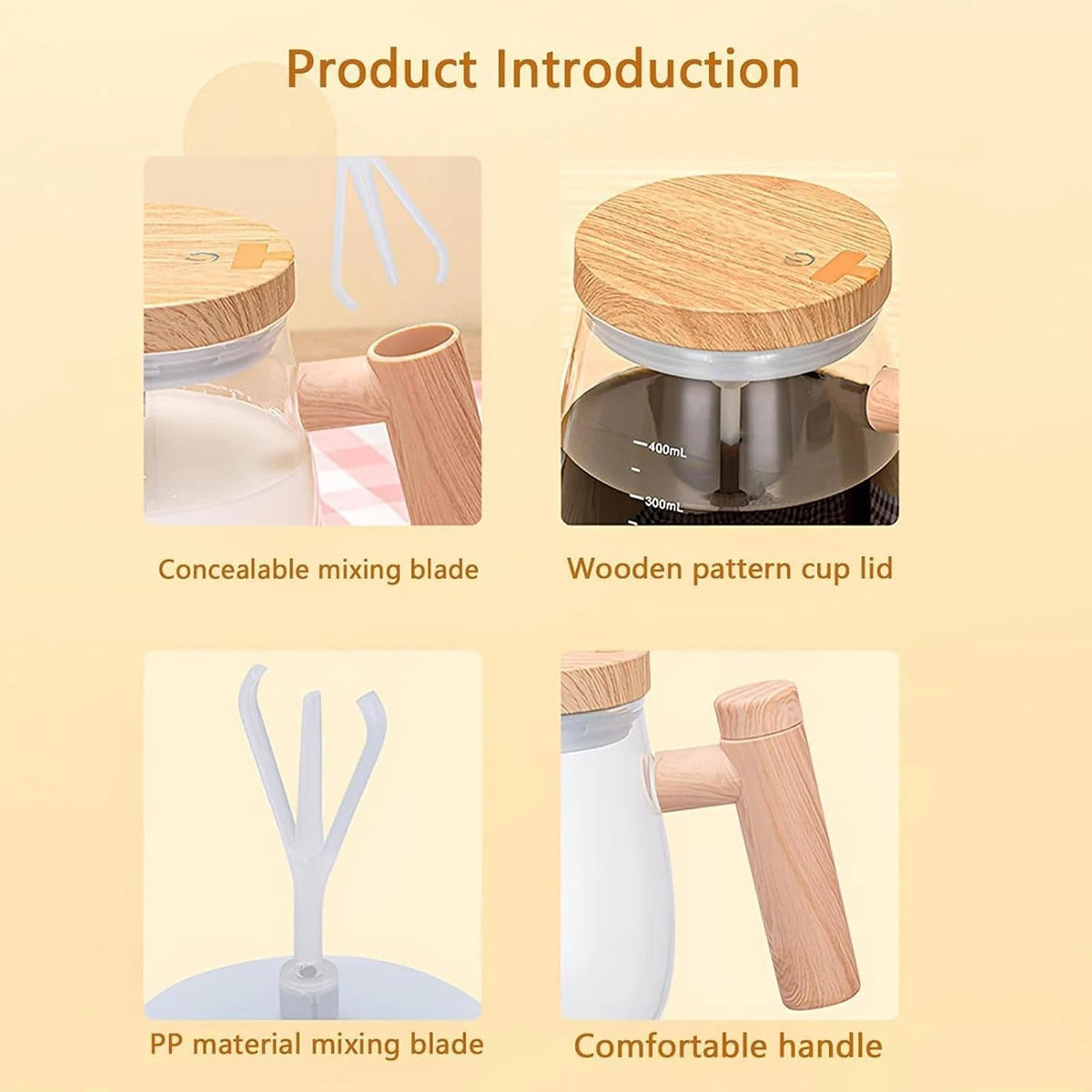 كوب الخلط الأوتوماتيكي القابل للشحن