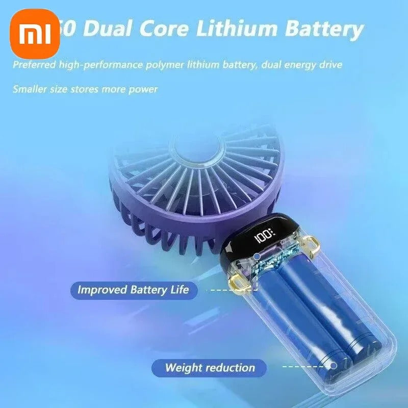 USB وشحن LED مروحة محمولة متعددة الاستخدامات بشاشة