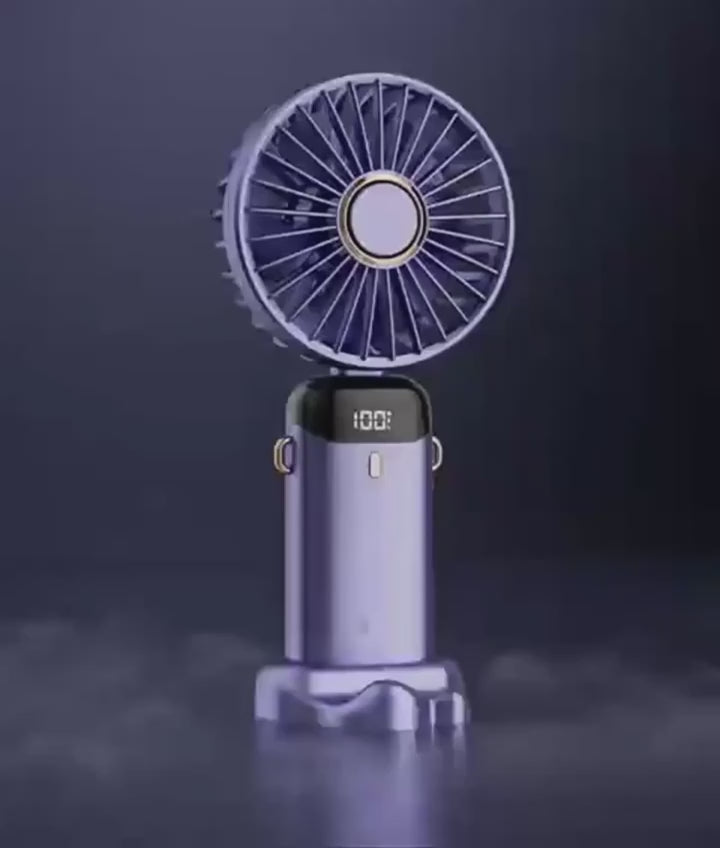 USB وشحن LED مروحة محمولة متعددة الاستخدامات بشاشة